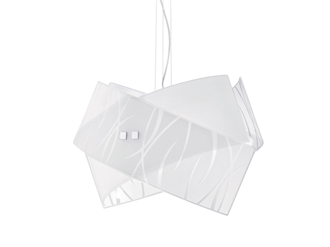 Lámparas colgantes blancas Agnese 2xe27 Max 2x52w IP20, diseño moderno, luz de techo LED Gea Luce