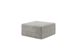 Sofá Modular Puff Convertible Veludo Listado Cinza