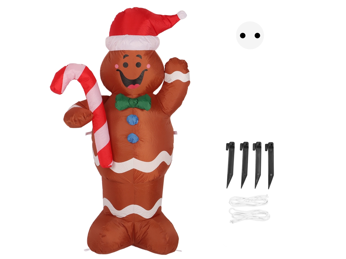 Monstruo de las Galletas hinchable de Navidad, 1,5 m, enchufe europeo, 220 V