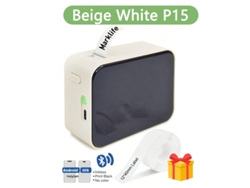 Impresora térmica portátil Bluetooth P15 con 4 rollos de papel de impresión beige Cuich