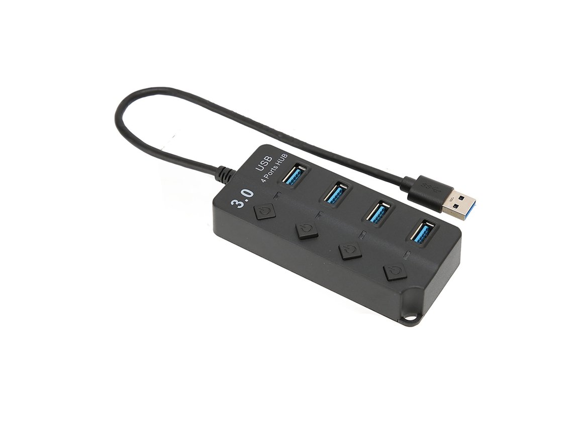 Hub Divisor Usb 3.0 De 4 Puertos, 5 Gbps, Plug And Play Para Windows Os X Con Interruptores Led.