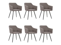 vidaXL Sillas de comedor 6 unidades tela gris topo