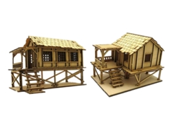 Rompecabezas de madera 3D 1/72 Cabaña de madera para niños Slowmoose