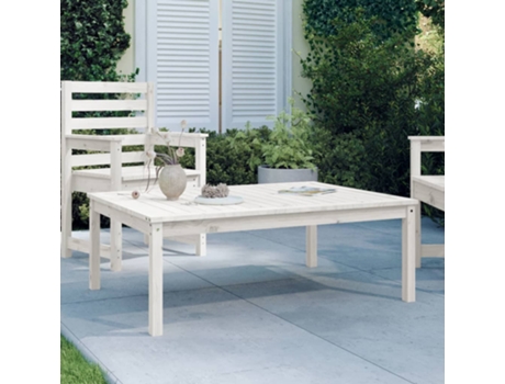 MAISON EXCLUSIVE Mesa de jardín madera maciza pino blanco 121x82,5x45 cm