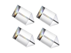 4 prismas triangulares transparentes para luces de arcoíris, prismas ópticos de cristal, vidrio refractario para enseñanza de física.
