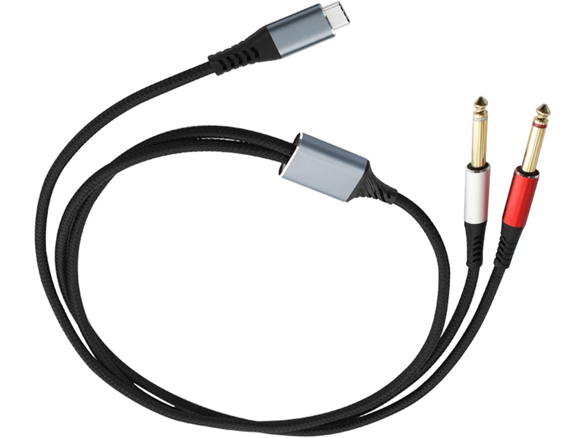 Cable Usb-c Trenzado Con 2 Conectores Macho, 1/4 De Pulgada (6,35 Mm) 24 Awg, Con Contactos Chapados En Oro.