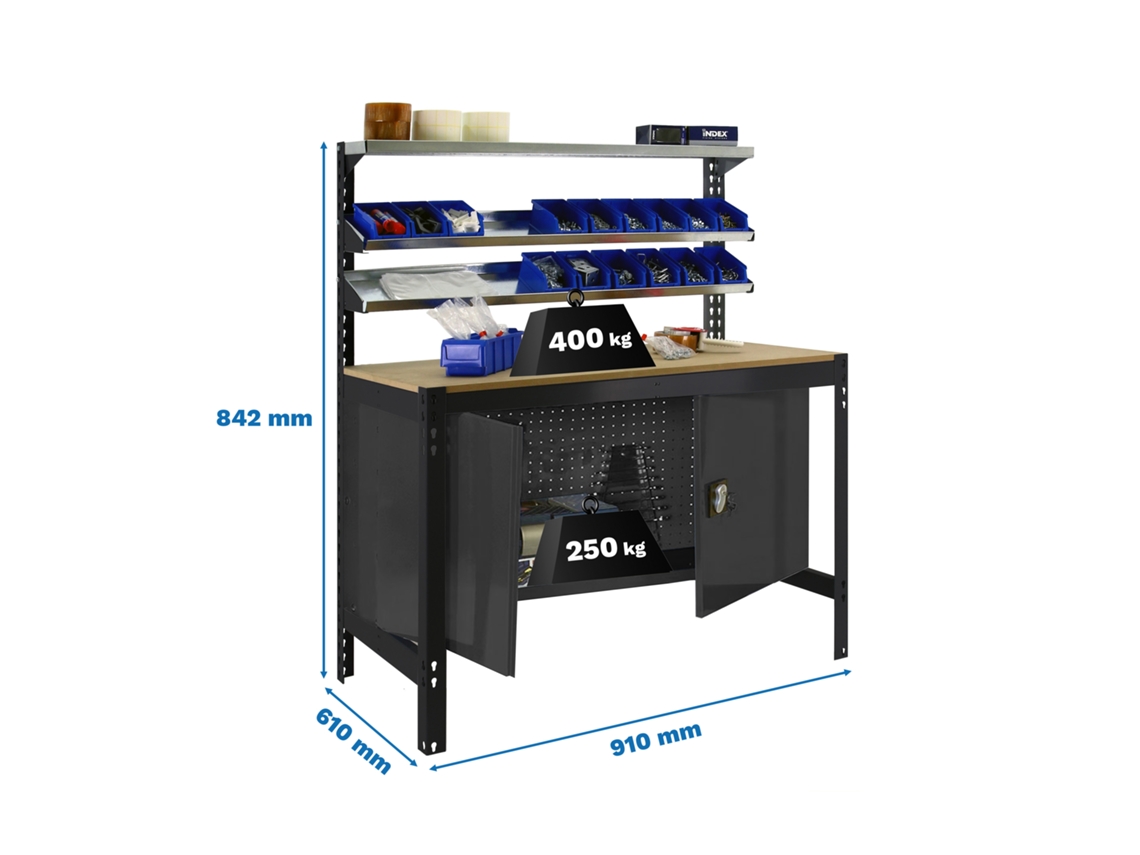 Armario metalico Simonwork Bt1 Cabinet 900 Antracita/madera