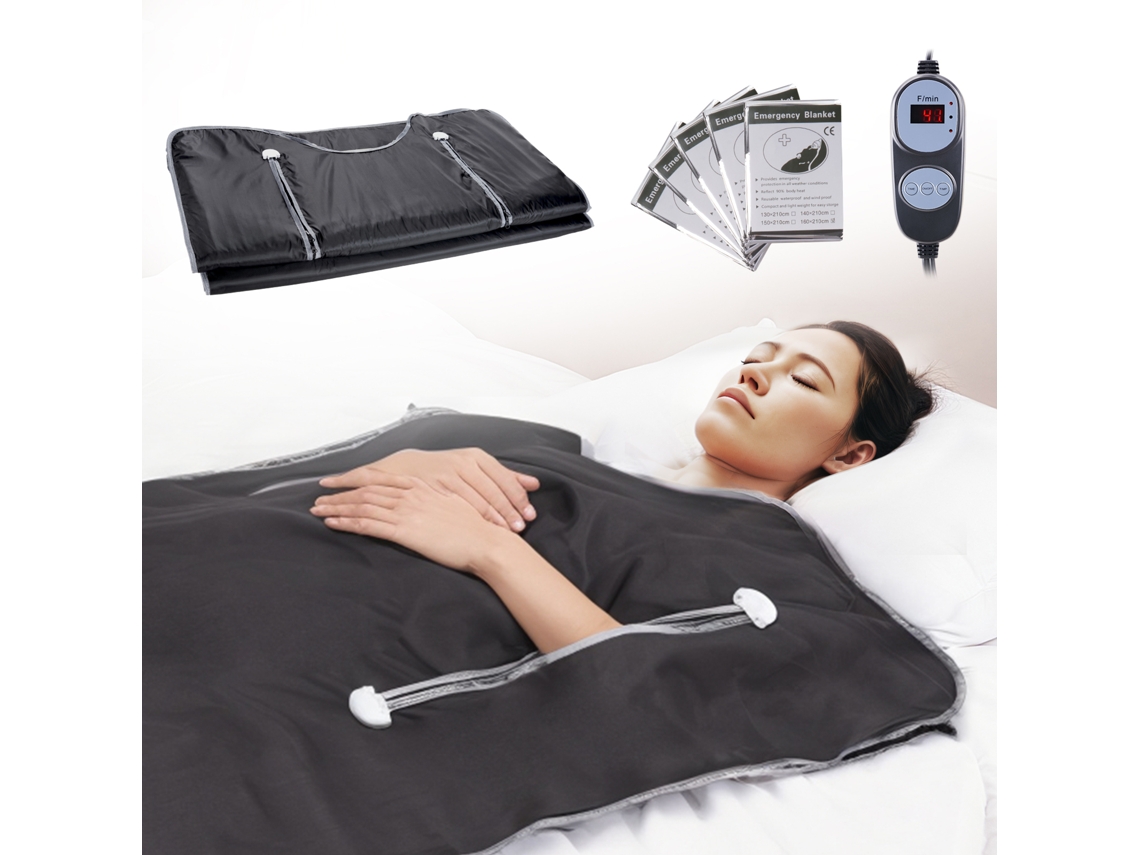 Manta Succebuy Sauna Calefacción Infrarrojos Lejanos Orificios Los Brazos Negro (71x31)