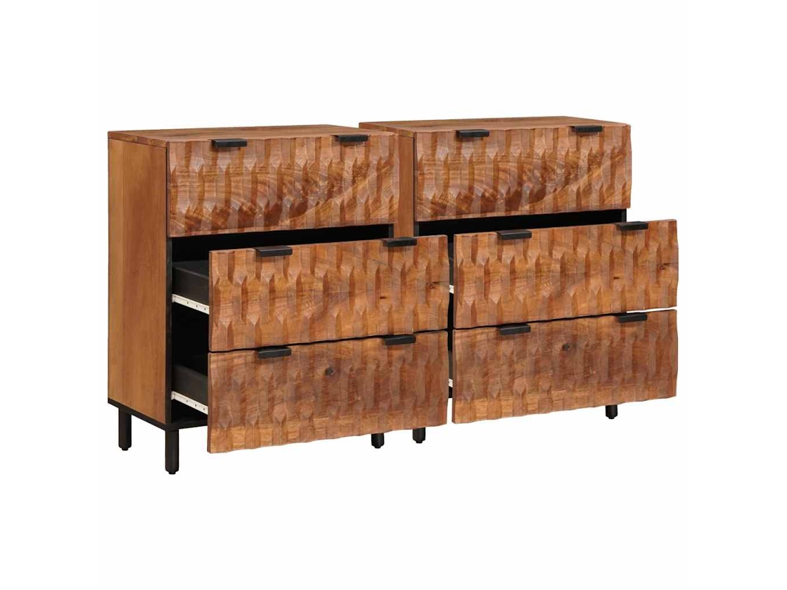 Maison Exclusive - Aparador 2 Pcs Acabado De Acacia Marrón 60 X 33 X 75 Cm