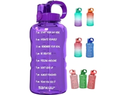2026da-botella De Agua De 1 Galón Con Marcador De Tiempo Y Caña Anti-fugas Para Fitness Y Hábitos Saludables Morado