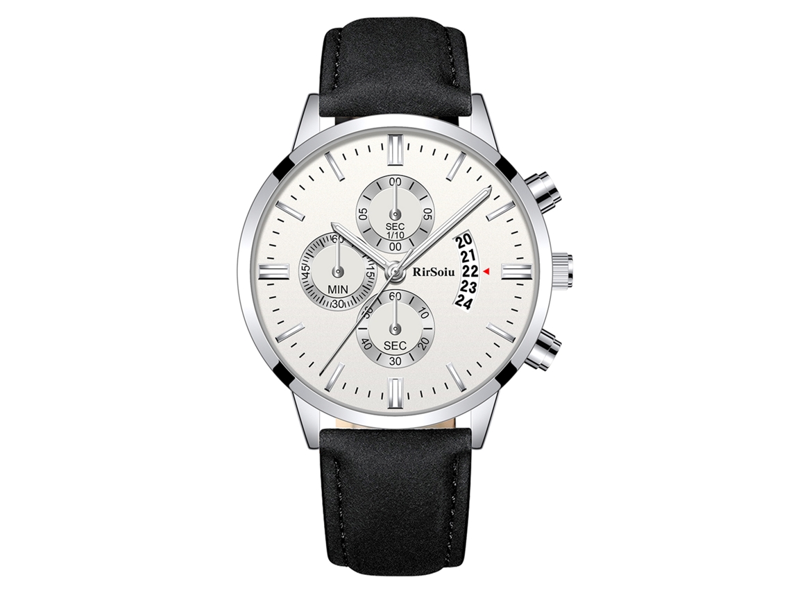 Reloj De Negocios De Cuarzo De Lujo Para Hombre Con Correa De Cuero, Resistente Al Agua Hasta 30 M, Luminoso.
