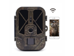 Cámara de rastreo inalámbrica 4K con wifi, sensor PIR, visión nocturna y trampas Ikikso (marrón)