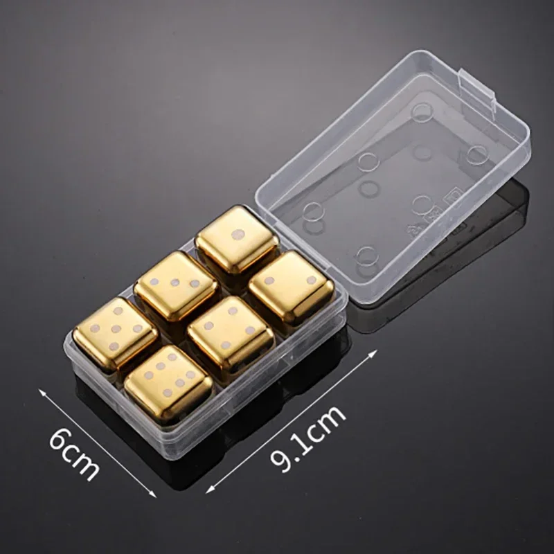 (oro, Paquete De 6) Cubitos De Hielo Reutilizables De Acero Inoxidable, Congelación Rápida, Metal Apto Para Uso Alimentario.