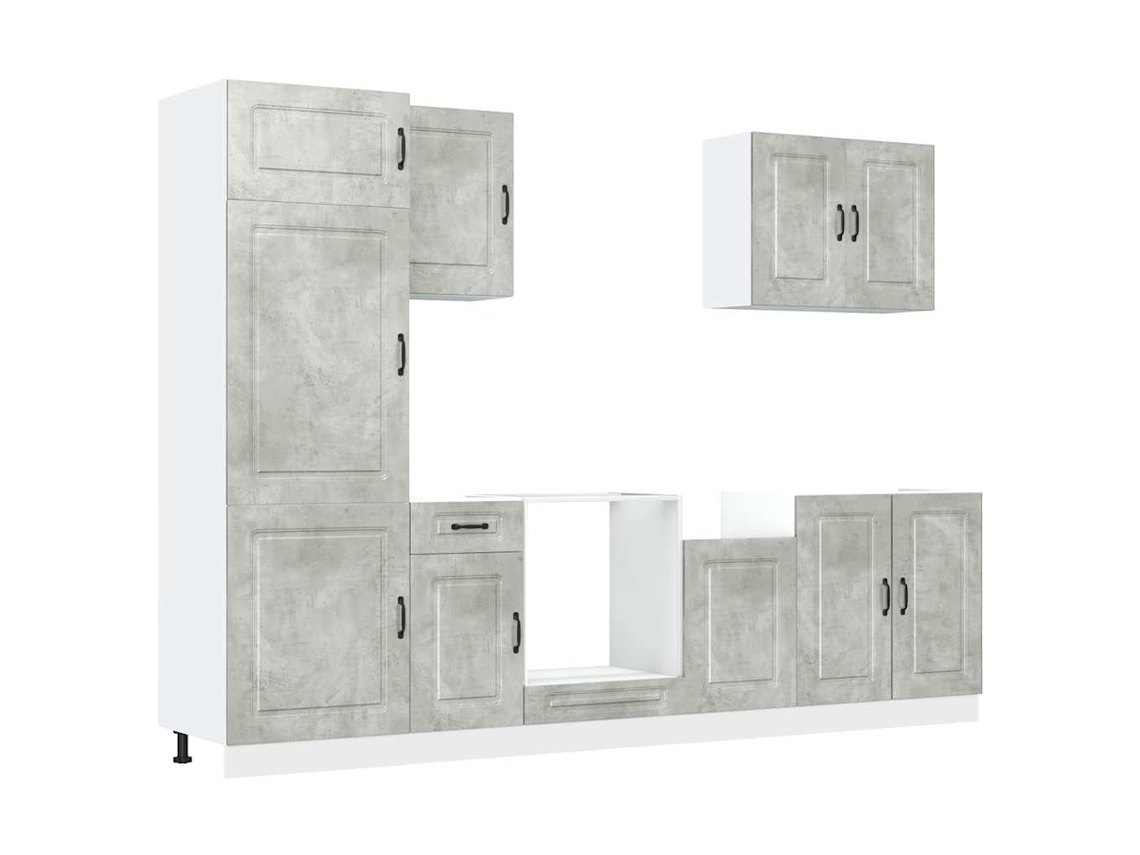 Conjunto de gabinetes de cocina Kalmar gris cemento (7 piezas) EXCLUSIVO DE LA CASA