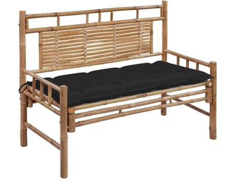 Banco de jardín VIDAXL Negro Bambú (120x55x90 cm)