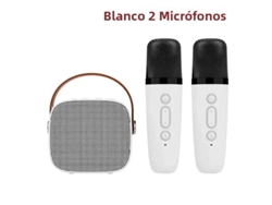 (blanco + 2 Micrófonos) Máquina De Karaoke Inalámbrica Con Doble Micrófono Y Sonido Envolvente Estéreo De Alta Definición