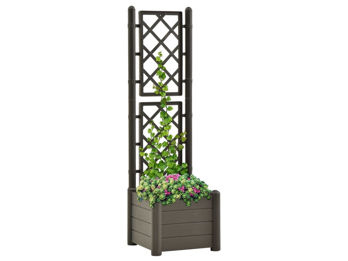 Maceta/Jardinera de Jardín con Enrejado 43X43X142 Cm PP Antracita