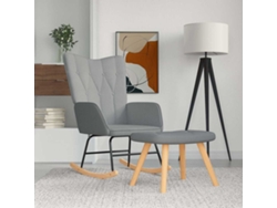 Mecedora de tela gris claro con banco Lovely Home