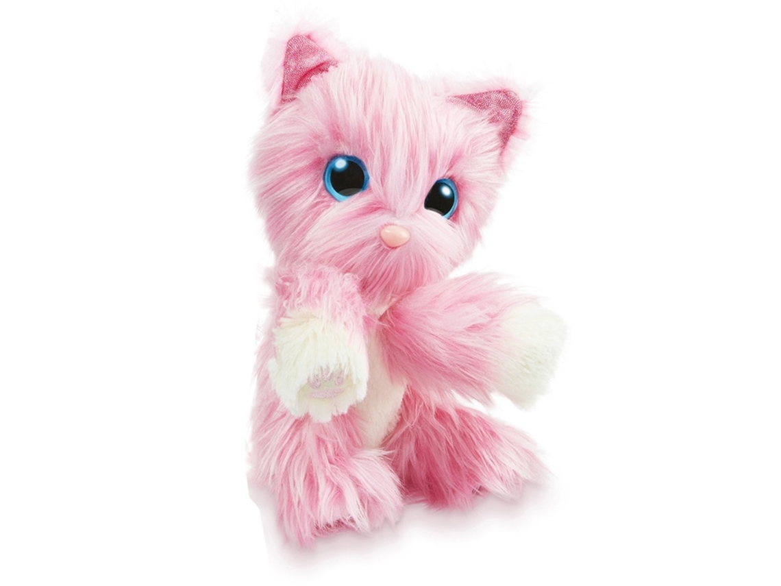 Juguete de baño e higiene de peluche con forma de mascota adoptada, con un gato rosa sorpresa para niños y niñas.