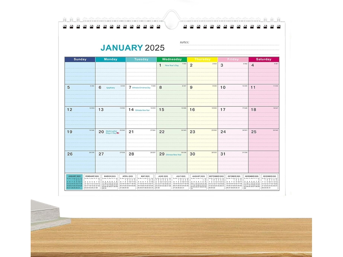 Calendario De Pared 2024 | Magnético | Borrable En Seco
