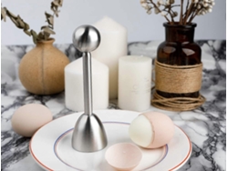 Cortador de huevos de acero inoxidable con separador de cáscaras y tapa. Rosewell