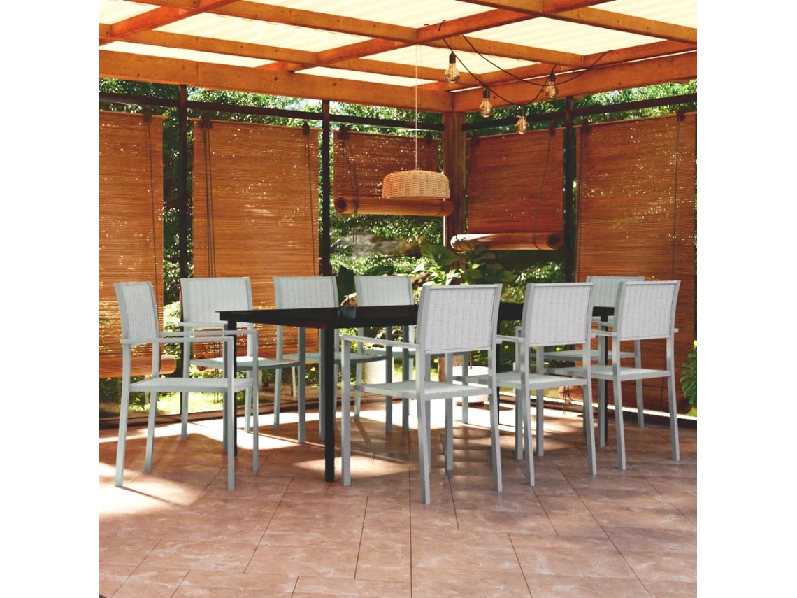 Pcs Conjunto De Jantar Para Jardim Branco Dkd Home Decor