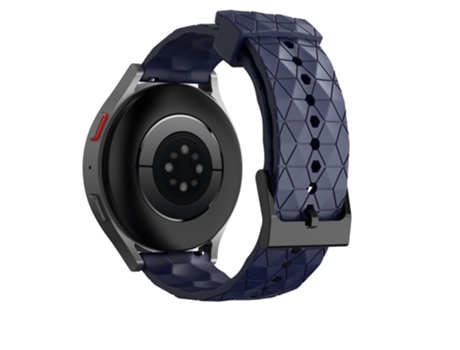 Correa de Silicona patrón de fútbol 20mm para Samsung Galaxy Watch 5/Huawei Watch GT - azul marino