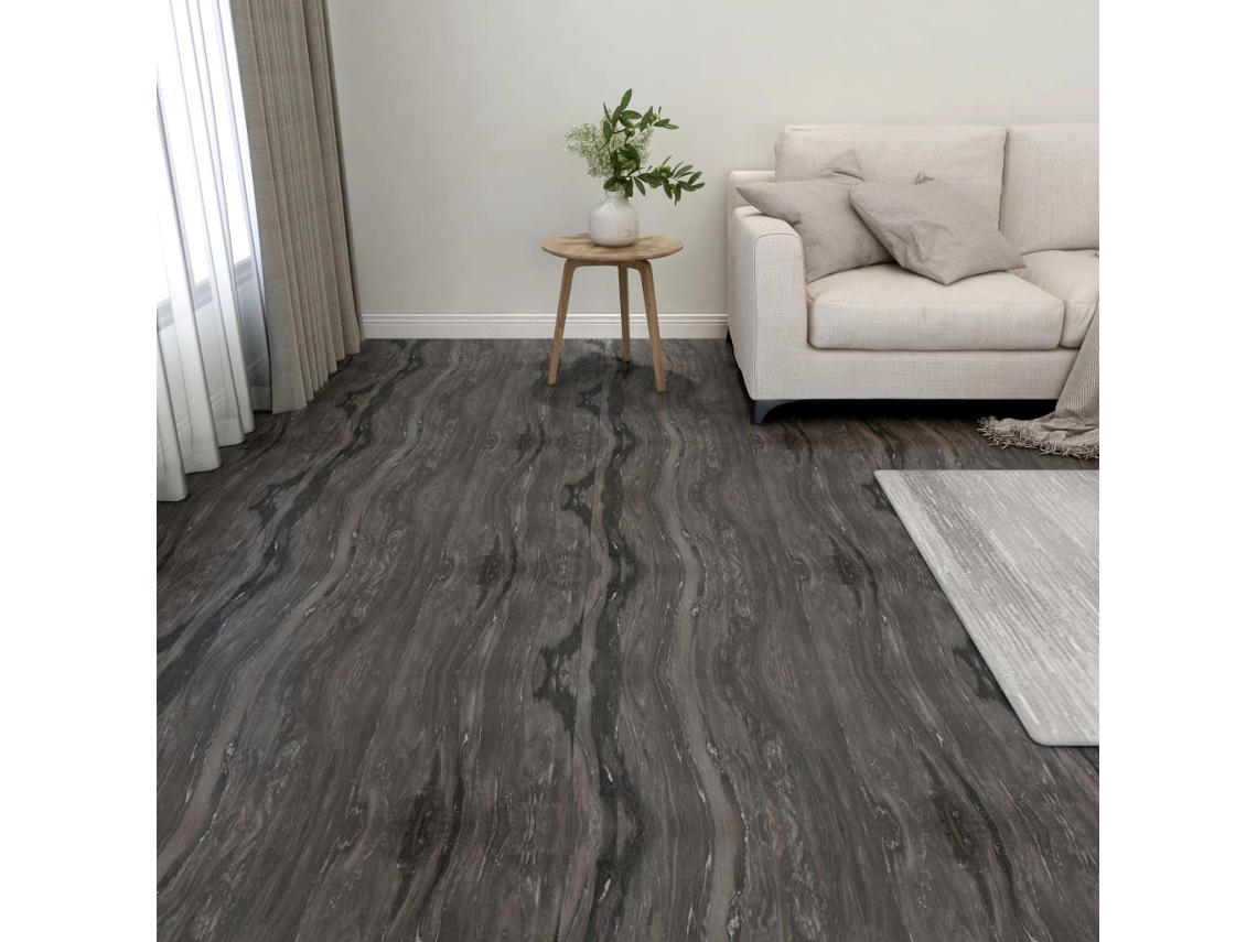 Tarimas De Suelo Autoadhesivas 20 Uds Pvc Gris Oscuro 1,86 M²