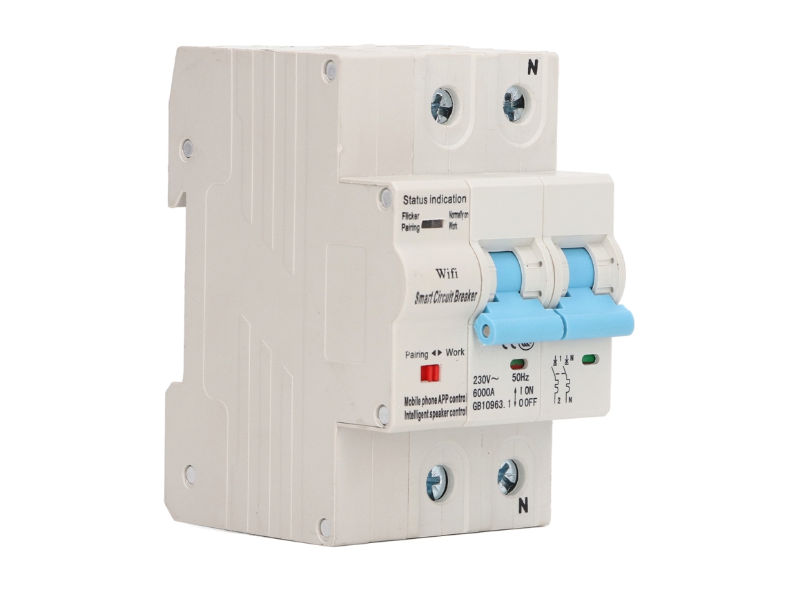 Disyuntor Inteligente Wifi 2p Din Rail Control Remoto Con Temporizador Ac230v 32a