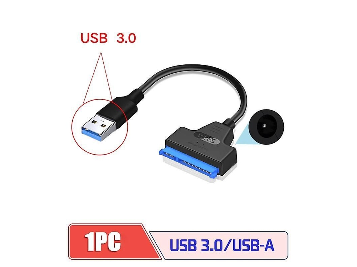 Adaptador Usb 3.0 A Sata Con Puerto De Alimentación De Cc Para Discos Duros Mecánicos Y Unidades Ssd.