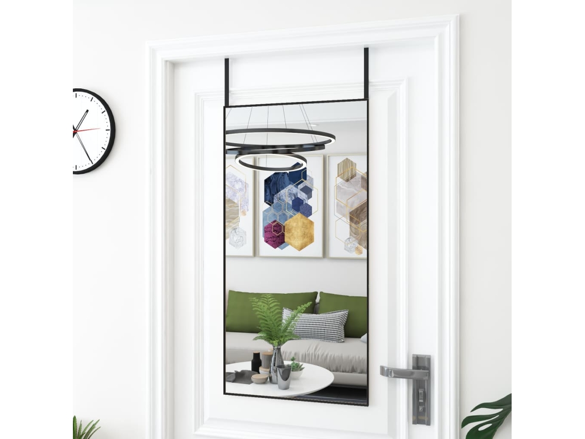 Espejo de puerta 50x100 cm Cristal y Aluminio Negro Lovely Home