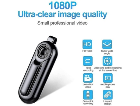 Pluma para cámara espía oculta Mini grabadora de voz portátil Clip para cinturón -256 Gbnegro BISBISOUS