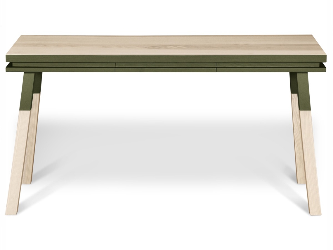 Escritorio MON PETIT MEUBLE FRANÇAIS Rectangular de Madera Maciza Con 1 Cajón 140 cm