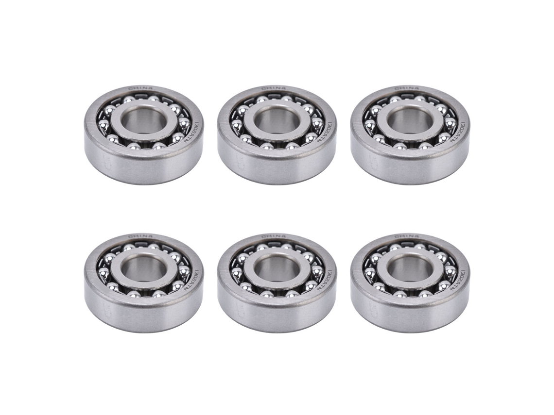 Rodamiento radial de bolas de doble hilera autoalineable para instrumentos y motores 1302 - 6 piezas