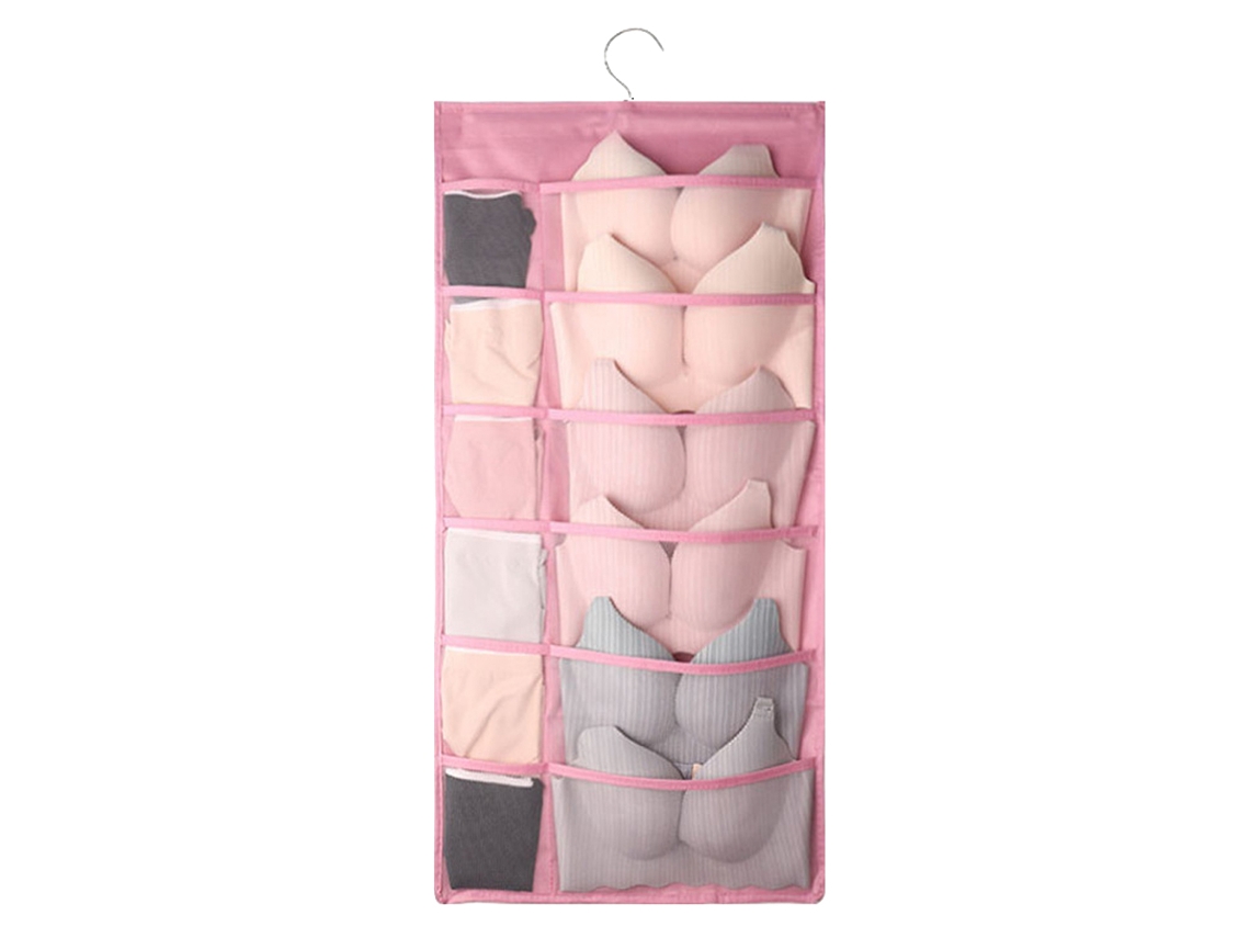 JEIIBRZUI Saco de Armazenamento Tipo Suspenso ZEAICOS Tecido Rosa (41x14.5x3.5cm)