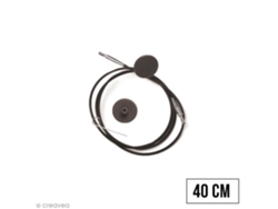 Cable de aguja intercambiable Knitpro n.° 20 de 40 cm, color negro. Accesorio esencial Knit Pro.