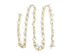 Borde De Perlas Con Flecos Y Diamantes De Imitación De 2 Cm, Cadena De Borla Dorada, 1 Collar De Jardín Para Ropa