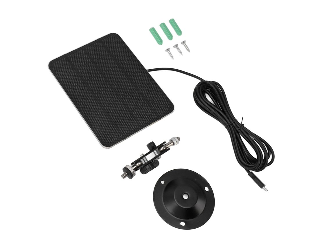 Panel Solar De 5 W Con Soporte De Pared Y Cable De 3 M Para Cargar Cámaras De Seguridad Y Teléfonos Móviles.