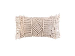 Funda de cojín desenfundable con flecos y macramé natural 30 x 50 cm DOUCEUR D'INTERIEUR
