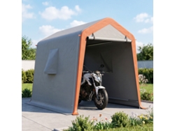 Tenda Portátil Para Garagem De Carro, 2,4 X 1,8 M, Impermeável, Com Porta De Enrolar Com Zíper, Janelas, Proteção Upf30+, Cinza Claro.