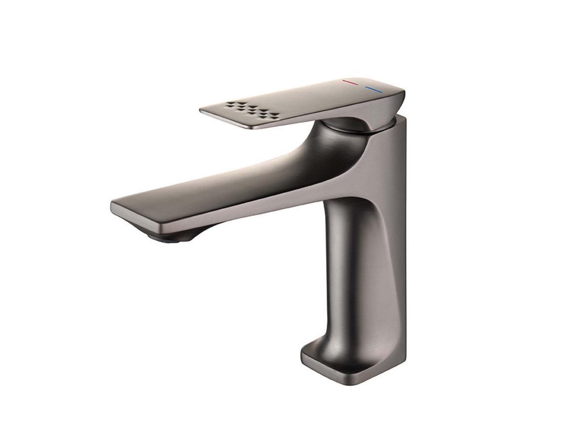 Grifo de agua fría y caliente con núcleo de cobre a prueba de salpicaduras, altura 16,5 cm, longitud del tubo de entrada 60 cm, Mdug