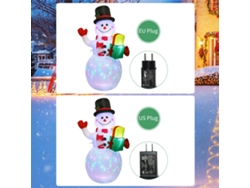 Muñeco de nieve inflable de 1,5 metros con luces LED de colores para Navidad