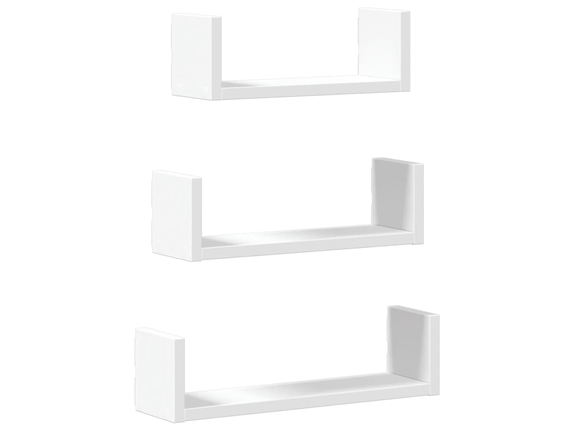 Juego de 3 estantes de pared Derivative Wood Blanco MAISON EXCLUSIVE