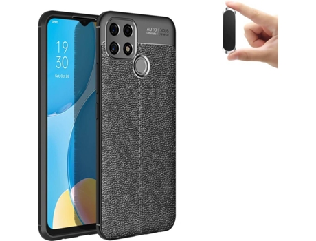 Carcasa y Soporte Oppo A15 Rugged Leather Negro