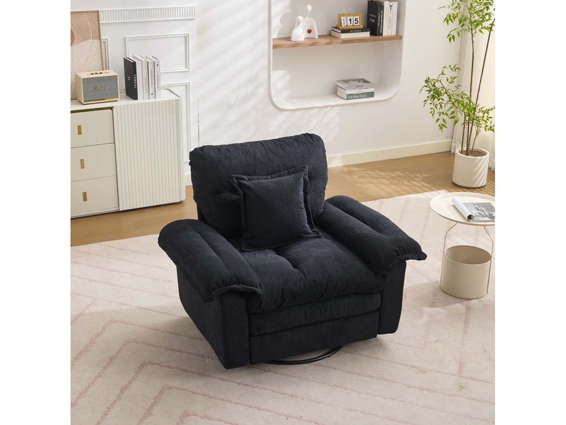 Silla Giratoria Tapizada De Chenilla De Estilo Contemporáneo