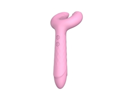 Vibrador De Masaje Impermeable De Silicona 3 En 1 Con 14 Modos Para Adultos (rosa)