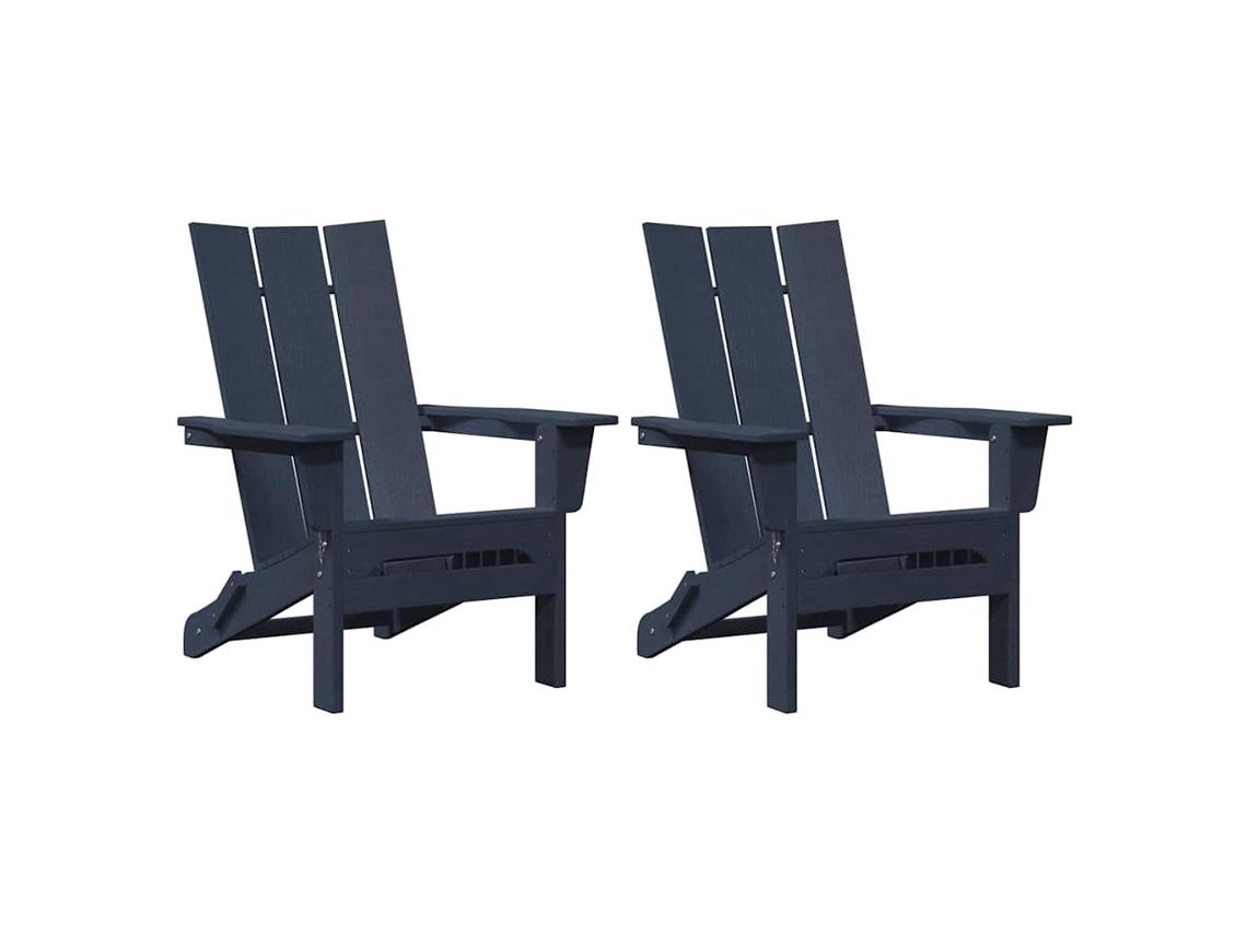 Maison Exclusive - Silla De Jardín 2 Pcs Azul Marino 80.5 X 74.5 X 92 Cm