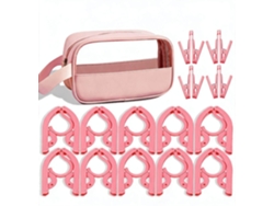 Set Perchas Eifson Plegables Viaje 10 Perchas Con 8 Pinzas + Bolsa (rosa)