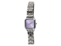 Reloj Analógico De Cuarzo Delgado Para Mujer Con Esfera Cuadrada Morada - Regalo Navideño Para Mujeres Y Niñas.