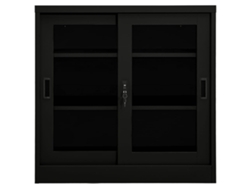 Maison Exclusive - Armario Con Puerta Corredera Acero Negro 90x40x90 Cm